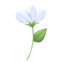 vector blooming spring flowers on white background