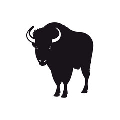 Simple bison isolated black icon