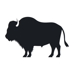 Simple bison isolated black icon