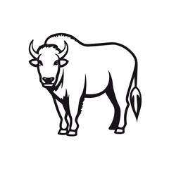 Simple bison isolated black icon © alexandre
