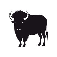 Simple bison isolated black icon