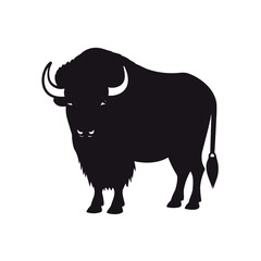 Simple bison isolated black icon