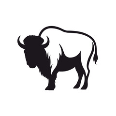 Simple bison isolated black icon