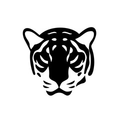 Simple leopard face isolated black icon