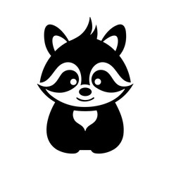Simple raccoon isolated black icon
