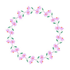 vector hand-drawn spring floral frame concept