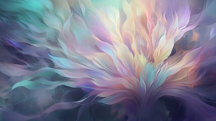 Fototapeta premium light soft pastel colorful abstract fractal background with flowers