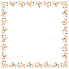 vector hand-drawn spring floral frame concept