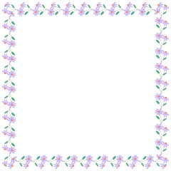 vector hand-drawn spring floral frame concept