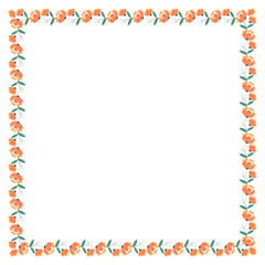 vector hand-drawn spring floral frame concept