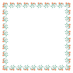 vector hand-drawn spring floral frame concept