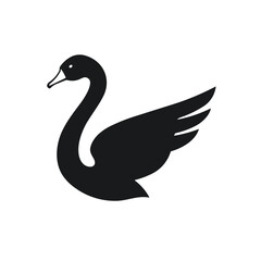 Simple swan isolated black icon