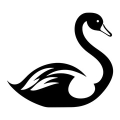 Simple swan isolated black icon