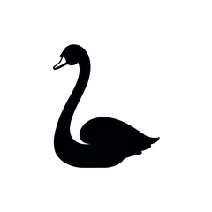 Simple swan isolated black icon