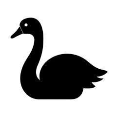 Simple swan isolated black icon