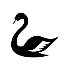 Simple swan isolated black icon