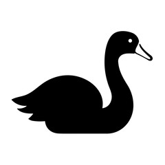 Simple swan isolated black icon