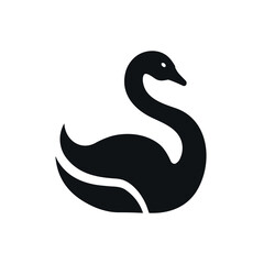 Simple swan isolated black icon