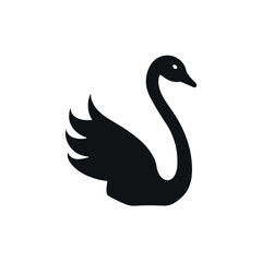 Simple swan isolated black icon