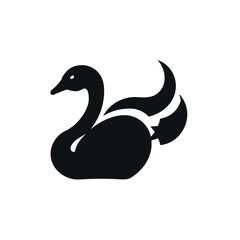Simple swan isolated black icon