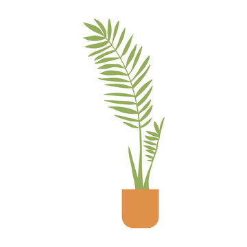 vector houseplant in yellow pot nature icon