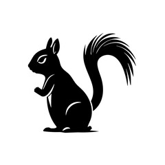 Simple squirrel isolated black icon