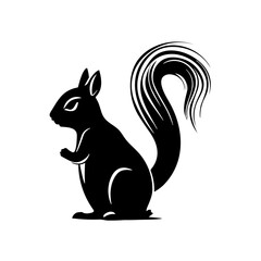 Simple squirrel isolated black icon