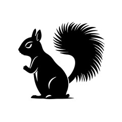 Simple squirrel isolated black icon