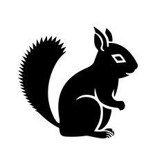 Simple squirrel isolated black icon