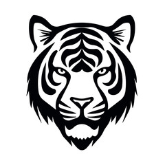 Simple tiger isolated black icon
