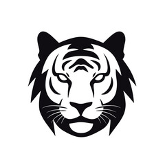 Simple tiger isolated black icon