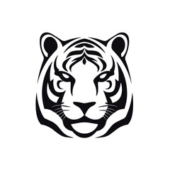 Simple tiger isolated black icon