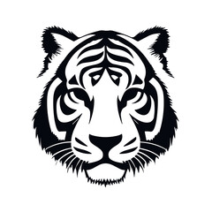Simple tiger isolated black icon