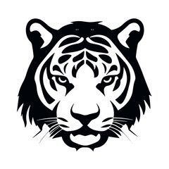Simple tiger isolated black icon