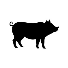 Simple wild boar isolated black icon