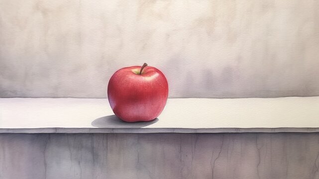 リンゴの水彩画_2