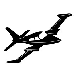 small airplane silhouette, on a white background vector