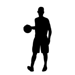 male basketball player silhouette, on white background vector