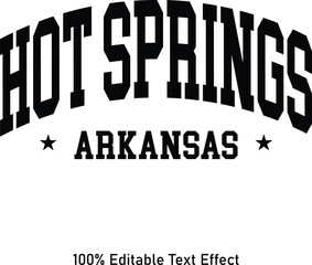 Hot Springs text effect vector. Editable college t-shirt design printable text effect vector