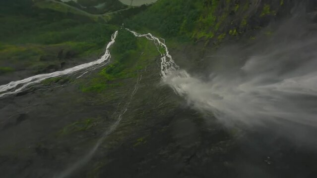 FPV Drone flying through a waterfall!