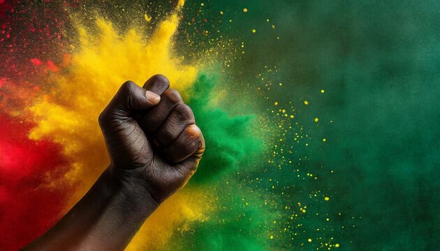 PUNHO FECHADO REPRESENTANDO A LUTA AFRO POR RESPEITO E DIGNIDADE EM UM CONCEITO DE CONSCI&Ecirc;NCIA NEGRA, O DIA DE ZUMBI, M&Ecirc;S DA HIST&Oacute;RIA NEGRA