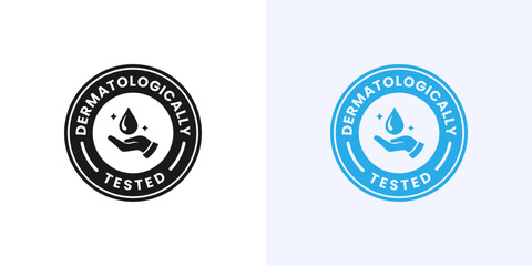 Dermatologically tested label or Dermatologically tested stamp vector isolated. Best Dermatologically tested label for product packaging design element. Dermatologically tested stamp for packaging.