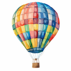 Watercolor Hot Air Balloon Clipart clipart isolated o