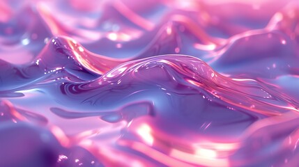 Responsive liquid display featuring 3D wavy patterns, emitting calming rhythms and fluid forms. - obrazy, fototapety, plakaty
