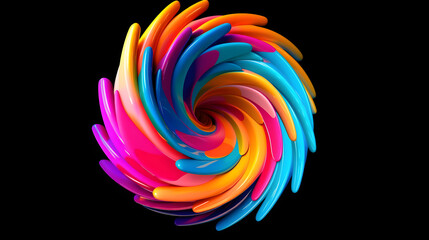 Fototapeta na wymiar Digital color vortex sculpture abstract graphic poster web page PPT background
