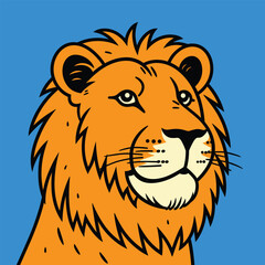 A regal lion with a golden mane stands proud 