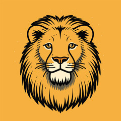 A regal lion with a golden mane stands proud 