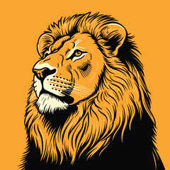 A regal lion with a golden mane stands proud 