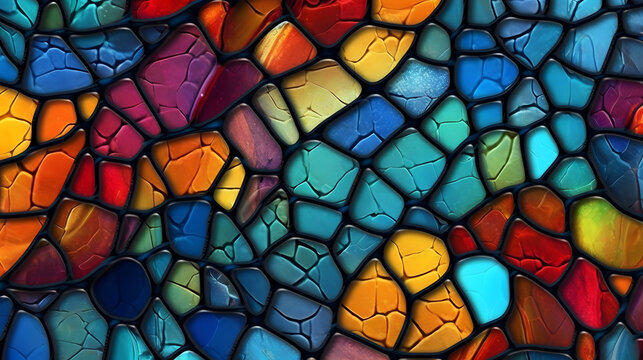 Stained glass mosaic gem abstract graphic poster web page PPT background