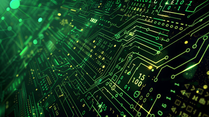 Fototapeta premium Binary Network: Abstract Digital Background